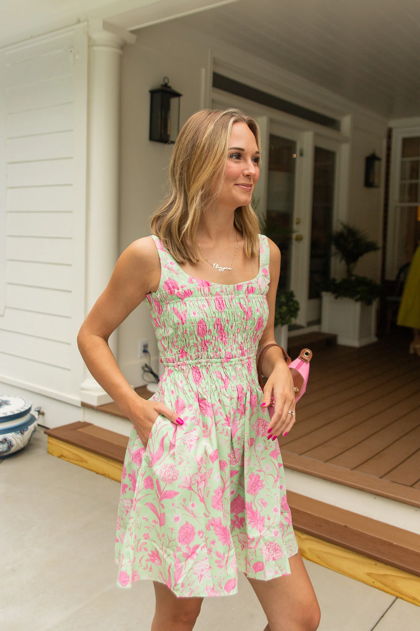Sylvia Smocked Floral Midi Dress - Image 2