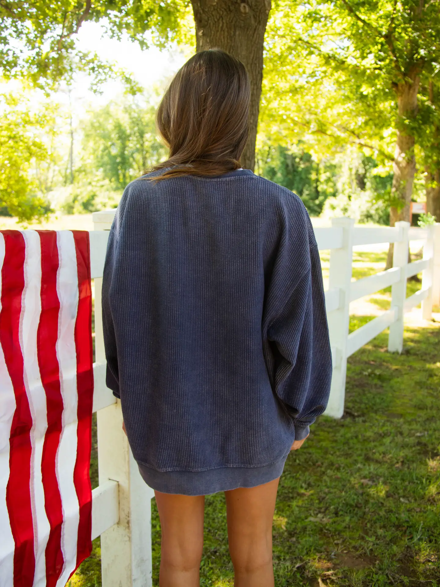 USA Flag Corduroy Sweatshirt - Image 3