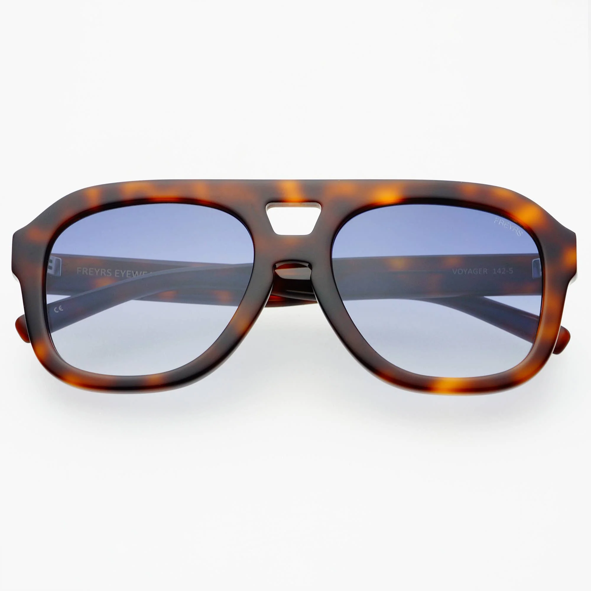 Voyager Acetate Oversized Aviator Sunglasses - Tortoise/Blue - Image 2