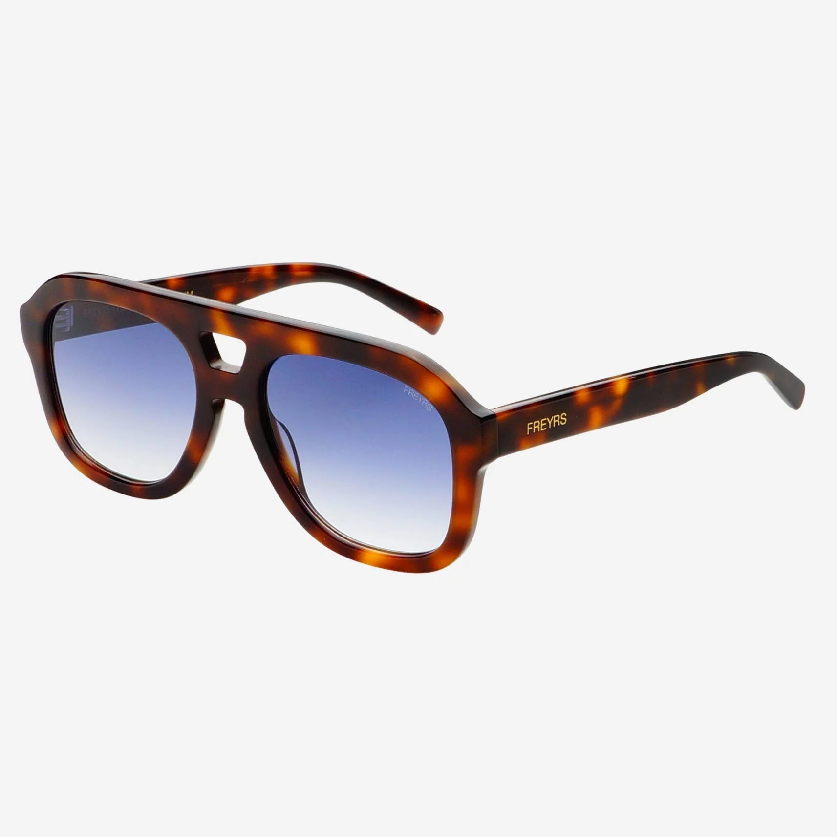 Voyager Acetate Oversized Aviator Sunglasses - Tortoise/Blue - Image 3