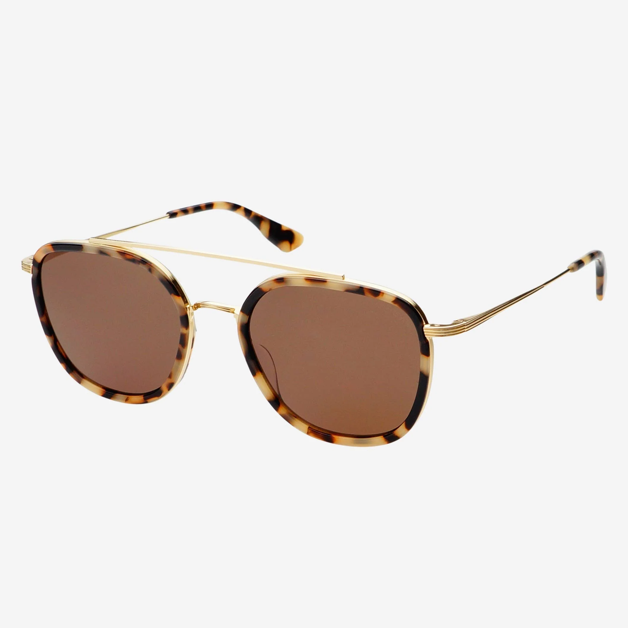 Weston Acetate Round Unisex Sunglasses - Milky Tortoise | Brown - Image 3