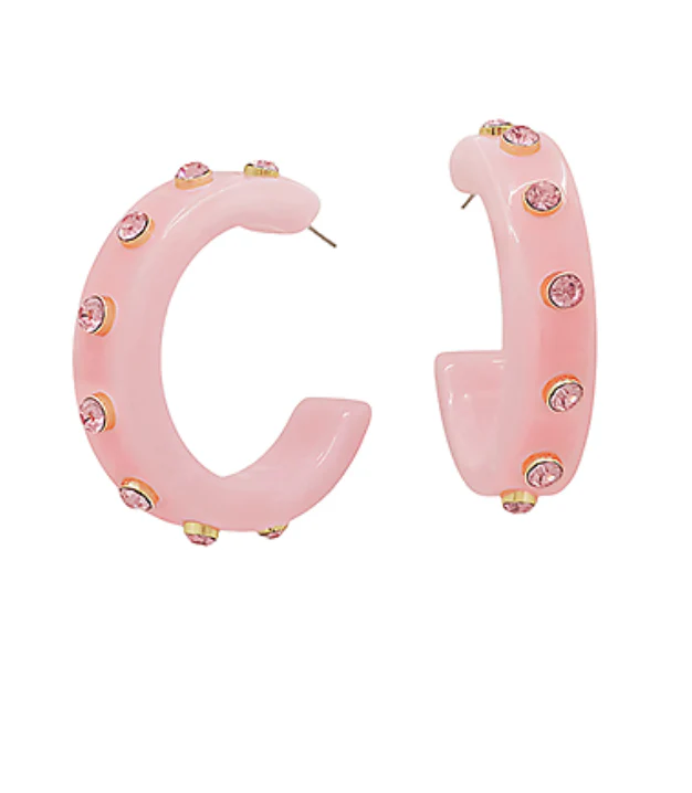 Wide Crystal Station Acetate Hoops - Image 3