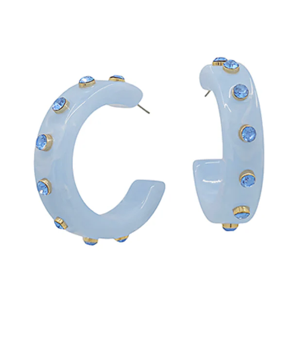 Wide Crystal Station Acetate Hoops - Image 4
