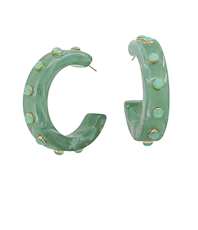 Wide Crystal Station Acetate Hoops - Image 5