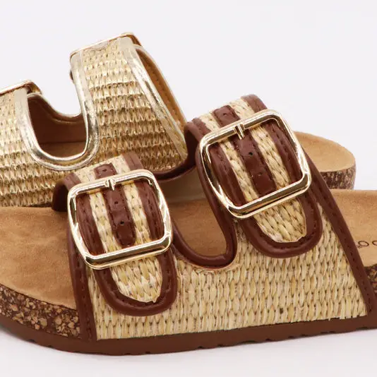 Bamboo Double Buckle Sandals - Image 4