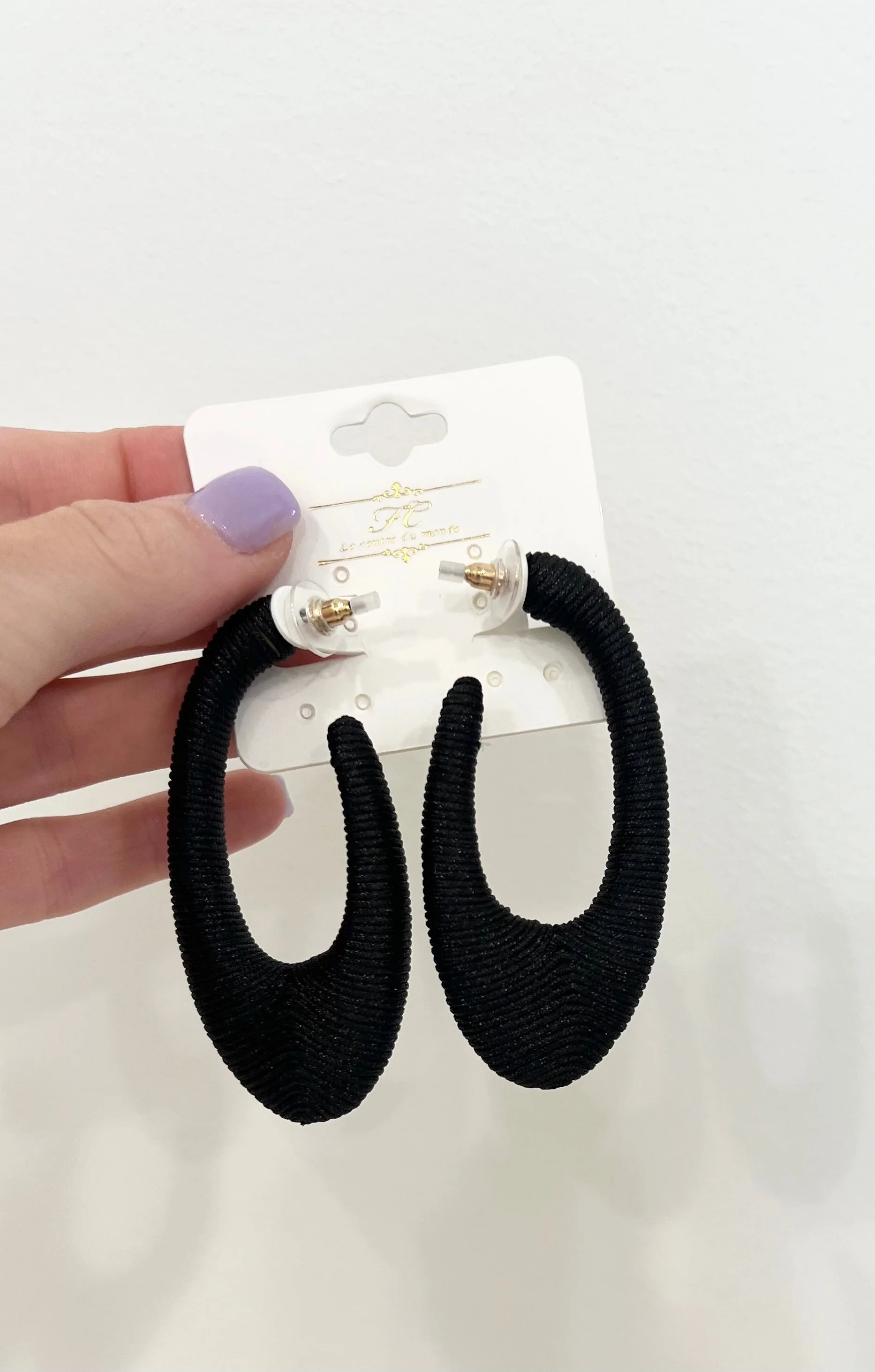 Wrapped Thread Open Oval Hoops - Image 9